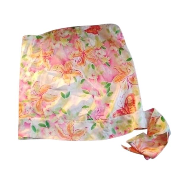 Lilly Pulitzer Floral Top - Pink, Yellow, Green, Tube Top With Tie On Side - Picture 1 of 5